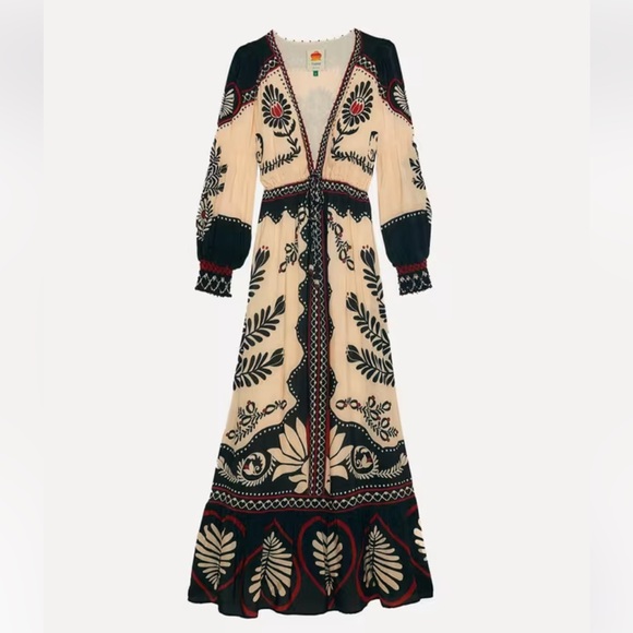 Farm Rio Passion Scarf Satin Maxi Dress NEW - Picture 1 of 16
